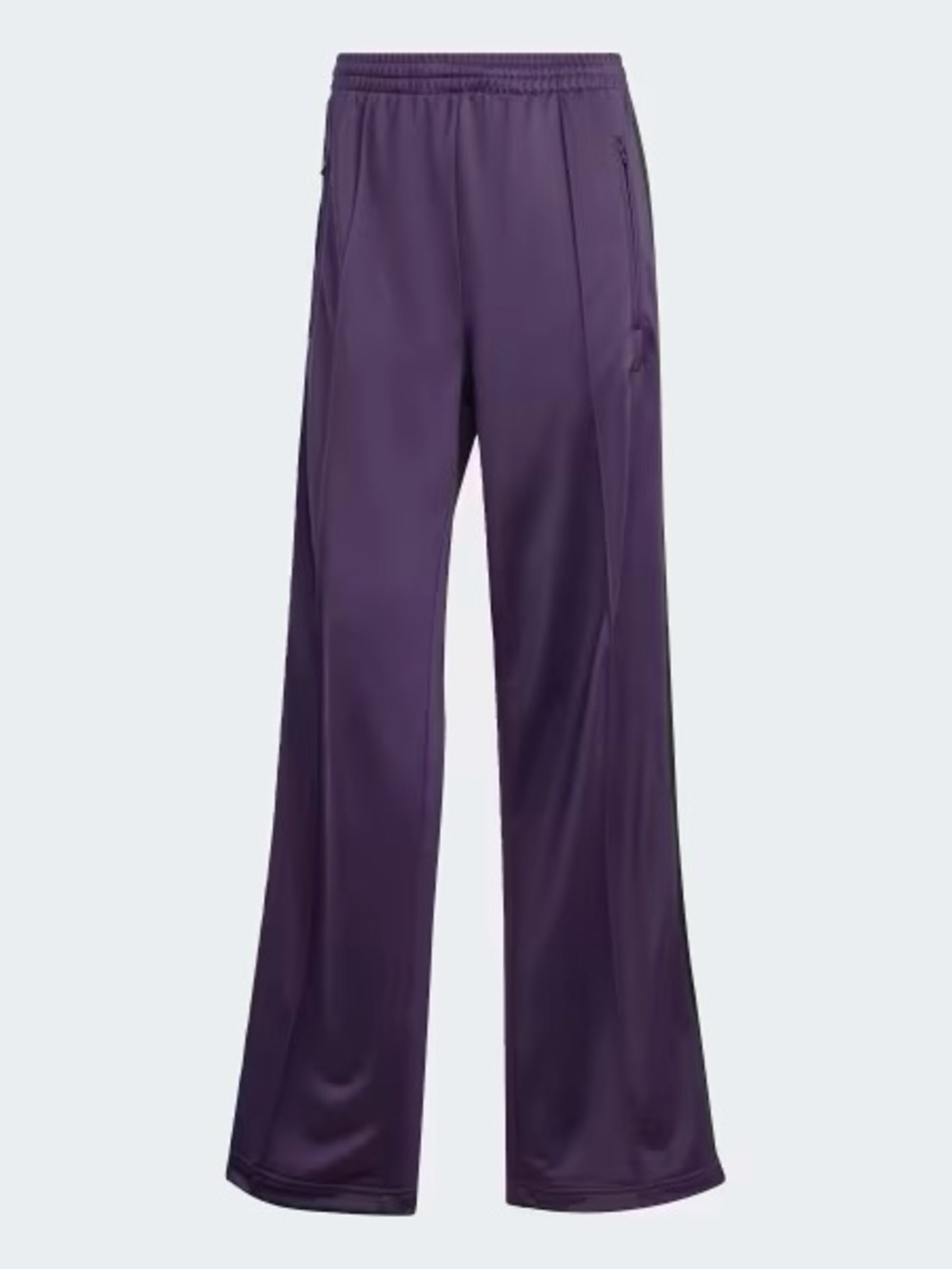 adidas Deep Purple Wide-Leg Track Pants with Black Side Stripes - Picture 6 of 9